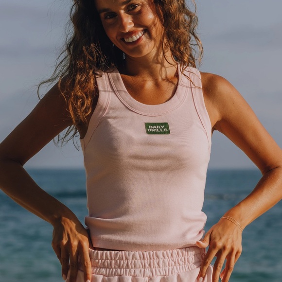 Daily Drills | Tops | Daily Drills Logo Ribbed Tank | Poshmark